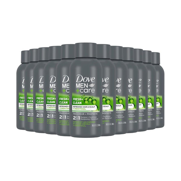 12 Bottles of DOVE MEN + CARE Fortifying 2 in 1 Shampoo and Conditioner
