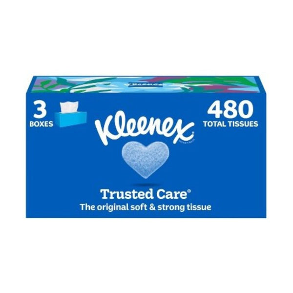 3 Flat Boxes of Kleenex Tissues