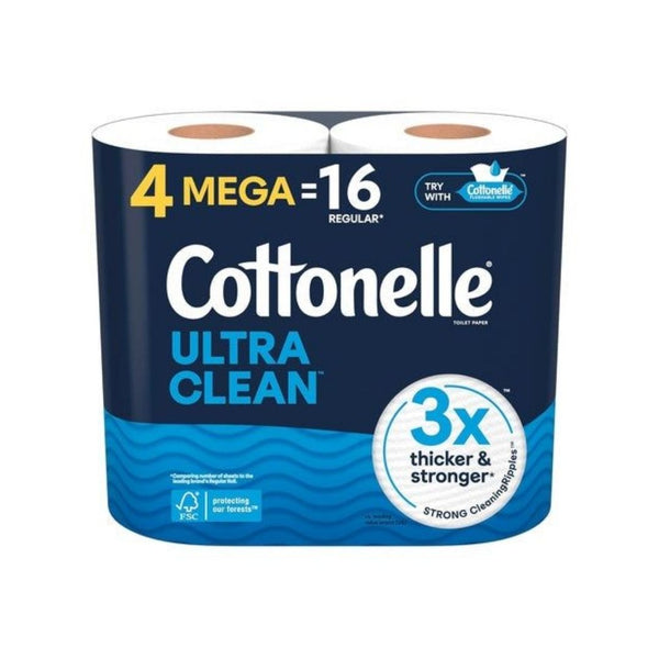 8 Mega Rolls (=32 Reg) Cottonelle Ultra Clean Toilet Paper