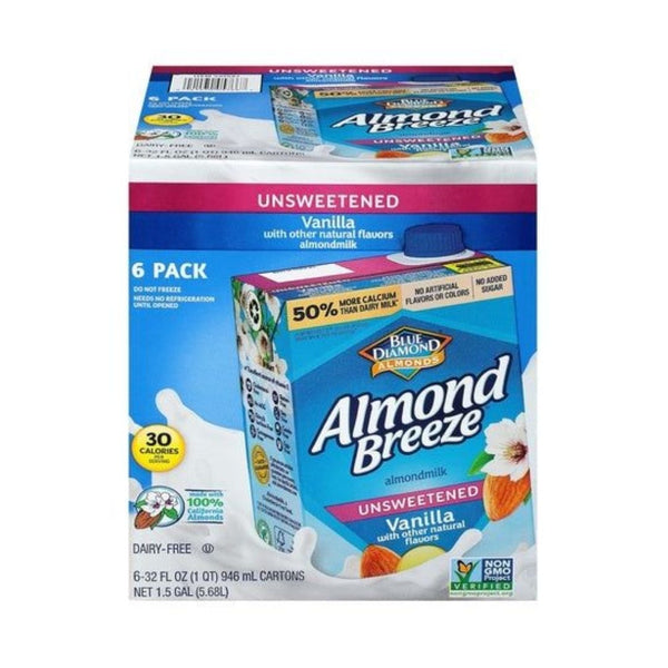6-Pack Almond Breeze Unsweetened Vanilla Almond Milk
