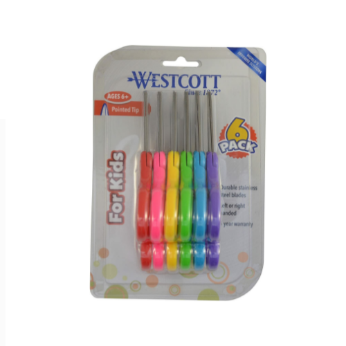 6-Pack Westcott Right- & Left-Handed Scissors For Kids