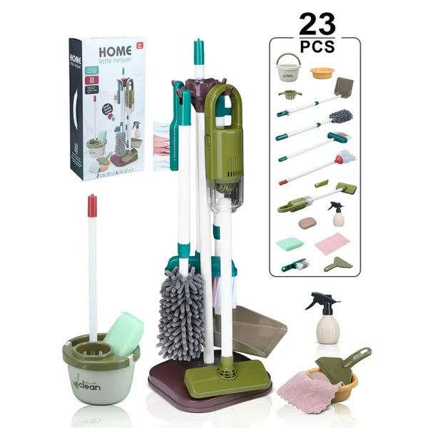 23 Pcs Kids Cleaning Set with Vacuum