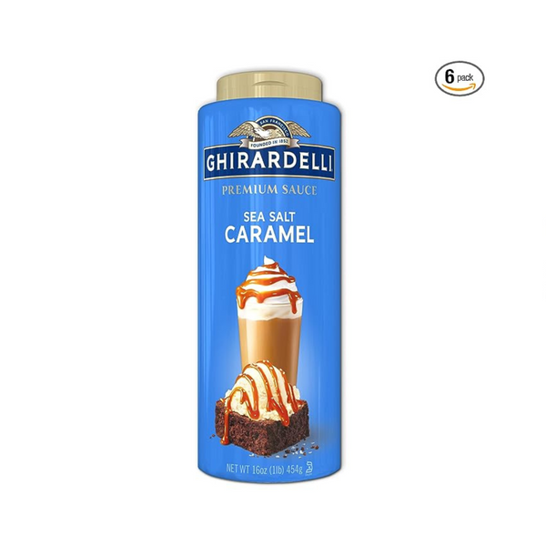 6 Bottles of Ghirardelli Premium Sea Salt Caramel Sauce (16 Oz Bottles)
