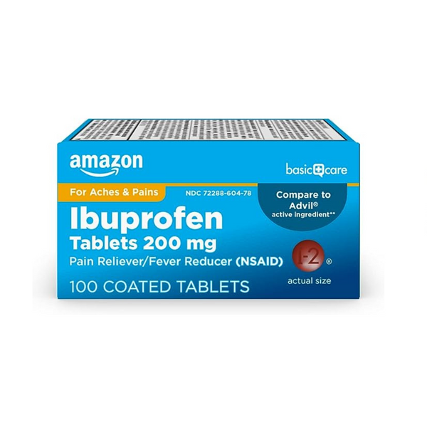 Amazon Basic Care Ibuprofen Tablets 200 mg (100 Count)