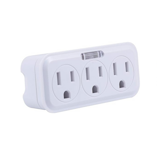 GE 3-Outlet Extender Wall Tap with Guide Light