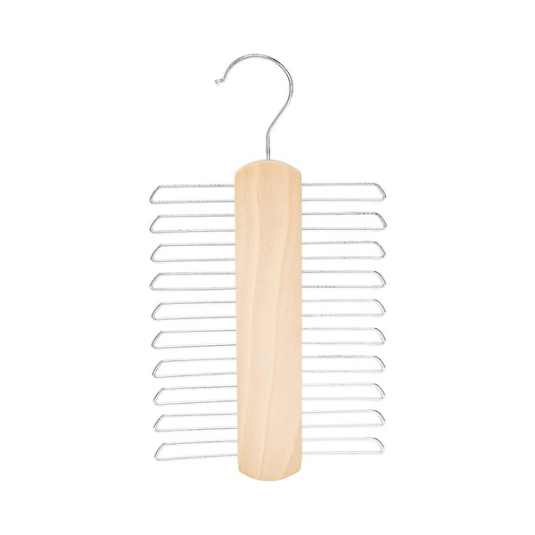 Amazon Basics 20 Bar Wooden Tie Hanger & Belt Rack (2-Pack)