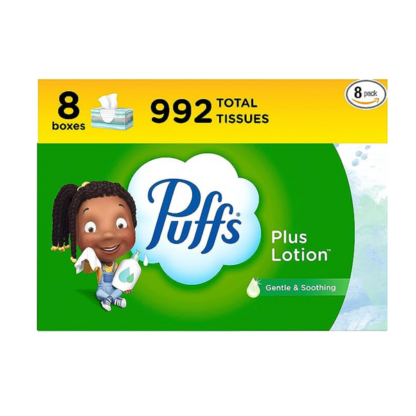 8 Family Boxes Puffs Plus Lotion Facial Tissues + Get $3 Amazon Credit!