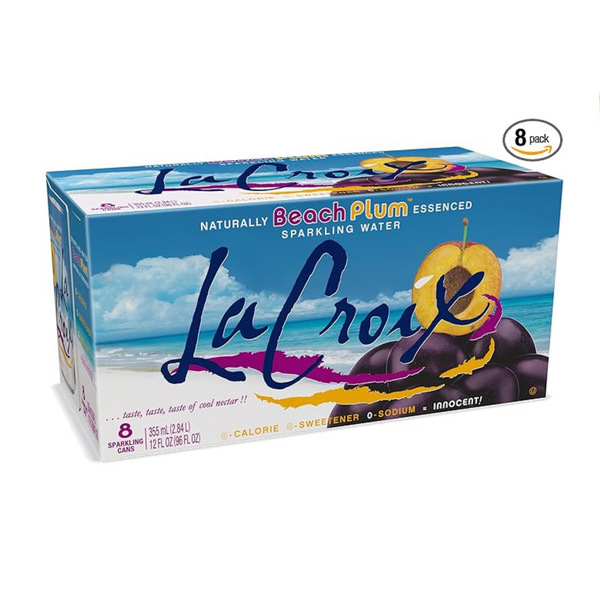 8 Cans of LaCroix Sparkling Water, Beach Plum (12 Fl Oz Cans)