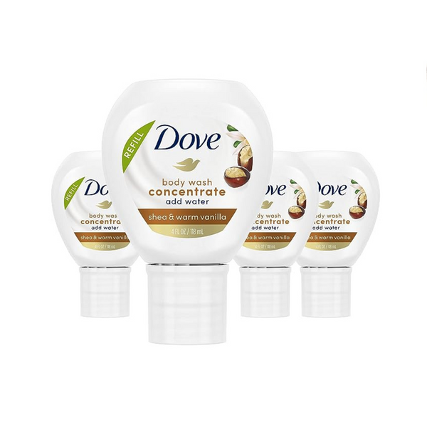 4-Pack of Dove Body Wash Concentrate Refill