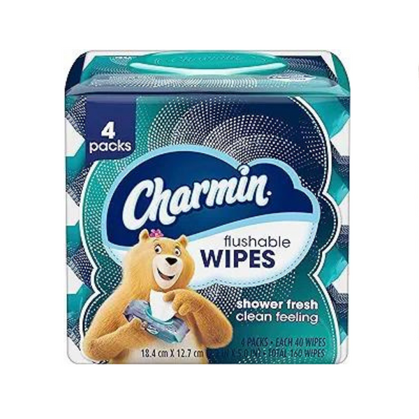 8 Packs of 40-Count Charmin Flushable Wipes
