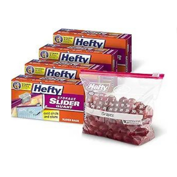 160 Hefty Slider Quart Size Storage Calendar Bags