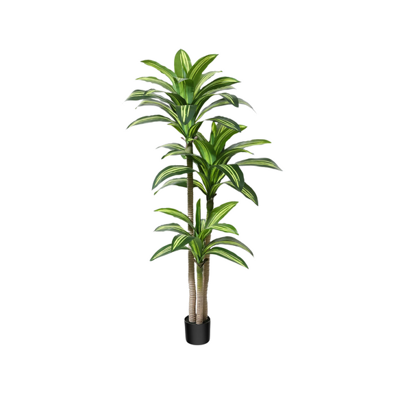 4ft Dracaena Tree Faux Plants Indoor/Outdoor Decor Fake Tree in Pot