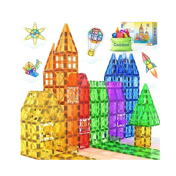 Coodoo 60 Pcs Magnetic Building Tiles