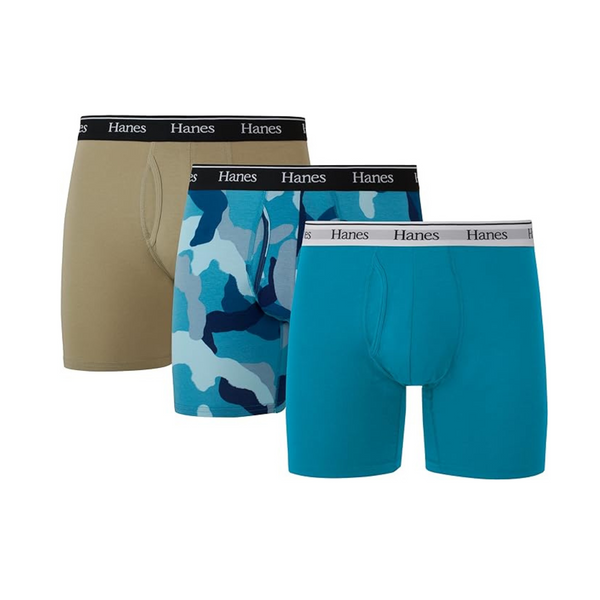 3-Pack Hanes Originals Men’s Cotton Underwear Boxer Briefs