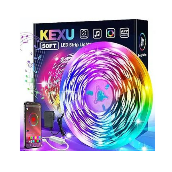 50ft Color Changing Rgb Led Light Strips with Music Sync