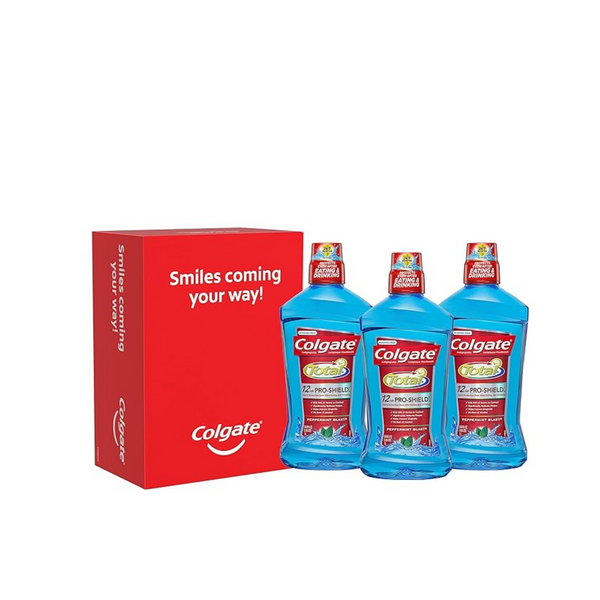 3 Colgate Total Alcohol Free Mouthwash, Peppermint