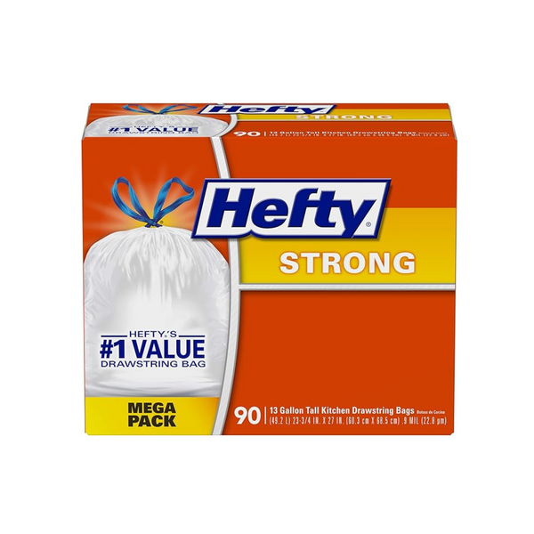 90-Count 13 Gallon Hefty Ultra Strong Tall Kitchen Trash Bags