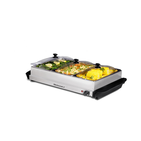 Elite Gourmet 3-Tray Warmer Buffet Server