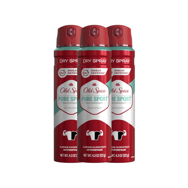 3 Old Spice Men’s High Endurance Spray Deodorant, Pure Sport Scent