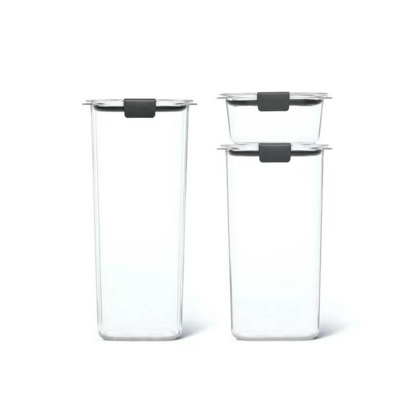 3 Food Storage Canisters with Latching Lids