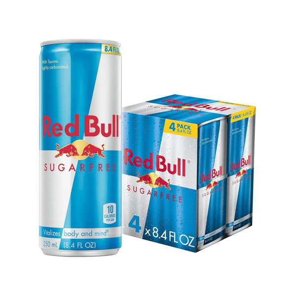 4 Cans of Red Bull or Red Bull Sugar Free Energy Drink