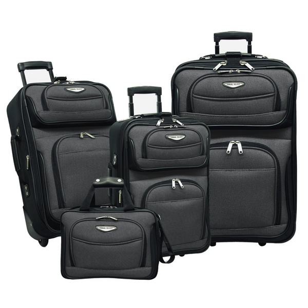 4-Piece Expandable Rolling Luggage Set