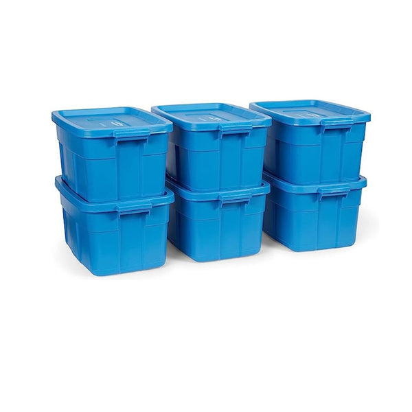 6-Pack Rubbermaid Roughneck️ 14 Gallon Storage Totes
