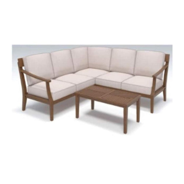 Woodford Eucalyptus Right Arm Outdoor Loveseat with CushionGuard