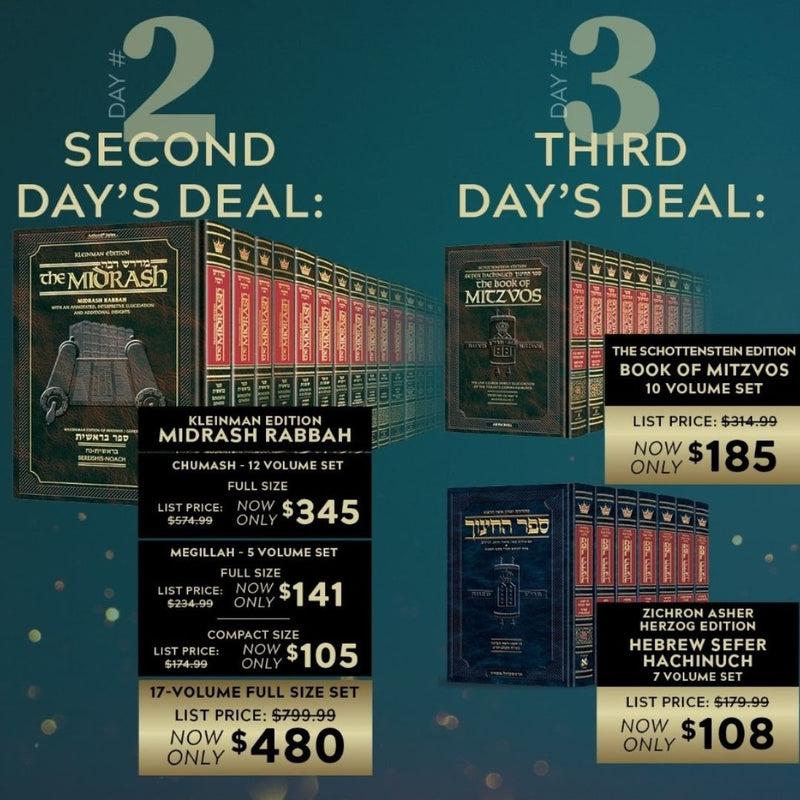 Artscroll Chanukah Sale: Day 2 & Day 3 Deals Are Now Live!