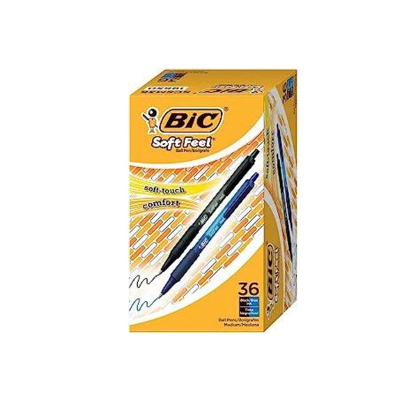 36-Count BIC Soft Feel Assorted Colors Retractable Ballpoint Pens