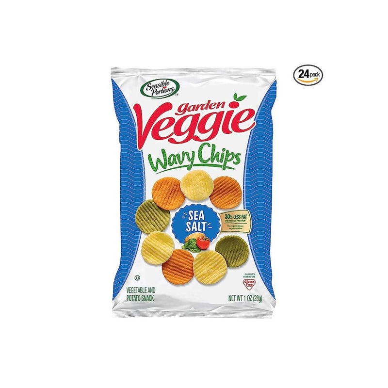24-Pk Sensible Portions Garden Veggie Chips, Sea Salt, 1 Oz Bags