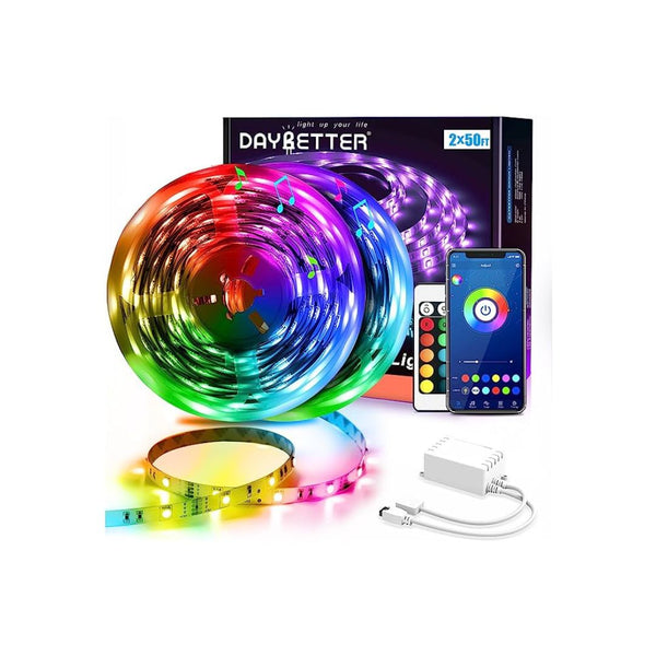 100 Ft Led Strip Lights Smart with App Control Remote