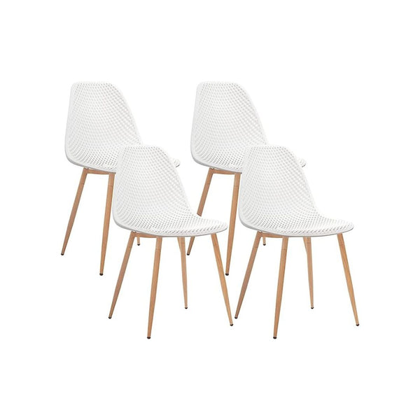 Set Of 4 CangLong Dining Mid Century Modern Hollow Back Design Plastic Shell Armless Side Chairs