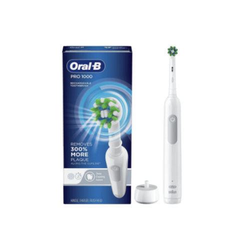 Oral-B Pro 1000 Power Rechargeable Electric Toothbrush (White, Black or Pink)