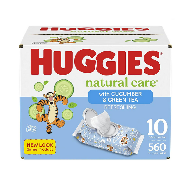 10 Flip-Top Packs of 56 Huggies Diaper Wipes (560 Total)