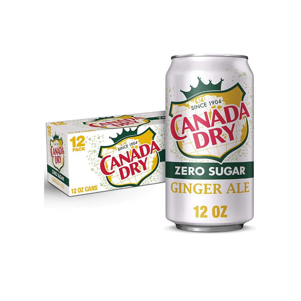 12-Pack Canada Dry Zero Sugar Ginger Ale Soda Cans