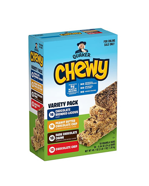 Quaker Chewy Granola Bars, Chocolate Lovers Variety Pack (58 Count, OU-D Kosher)