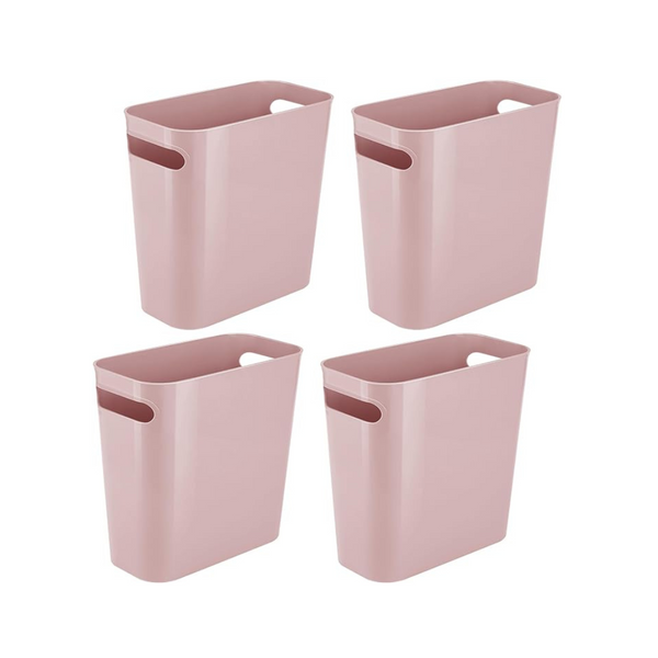 4-Pack 1.5 Gallon Plastic Small Trash Can with Built-in Handle (4 Colors)