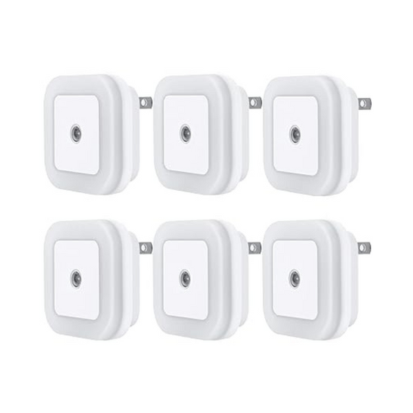 6 LED Night Light Lamps with Smart Sensor Dusk to Dawn