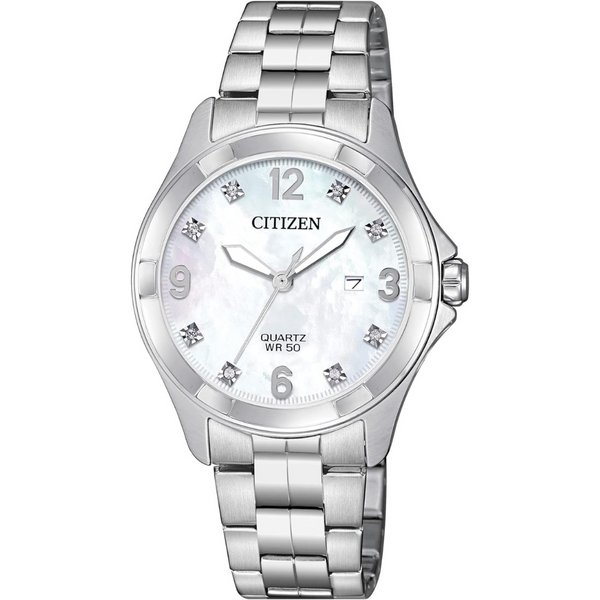Citizen Women's Quartz Stainless Steel Crystal Silver-Tone Watch