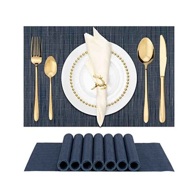 Set of 8 Navy Washable Placemats