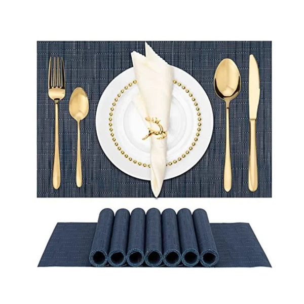 Set of 8 Navy Washable Placemats