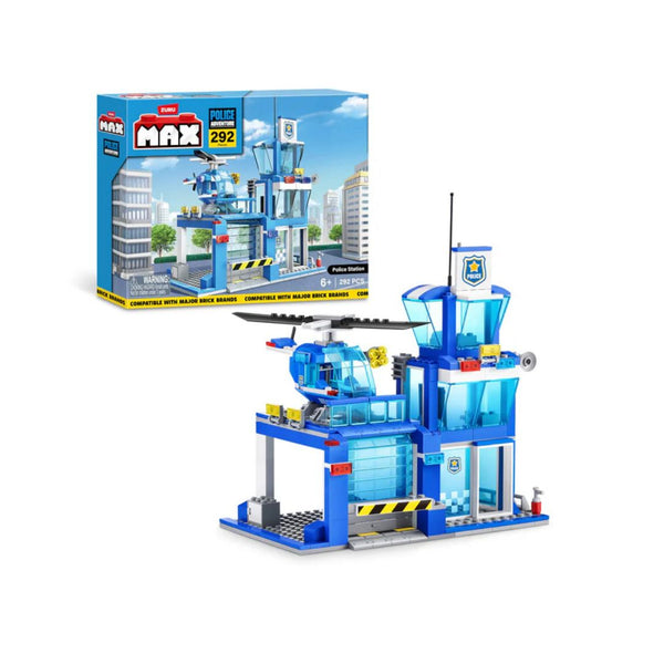 292-Pcs MAX Adventure Police Station Building Bricks Playset
