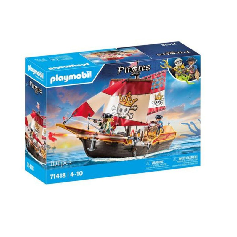 101-Piece Playmobil Pirate Ship Toy Set