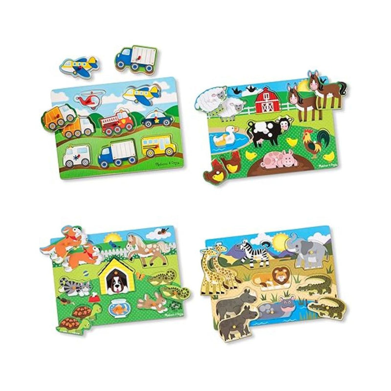 4-Pack Melissa & Doug Wooden Peg Puzzle