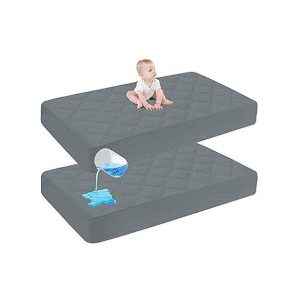 2-Pack Cute Castle Baby Waterproof Crib Mattress Protector