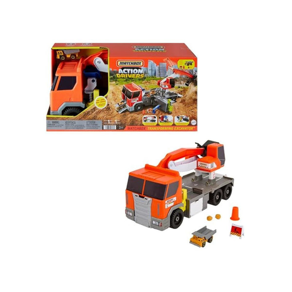 Matchbox Transforming Excavator Toy Truck with Accessories