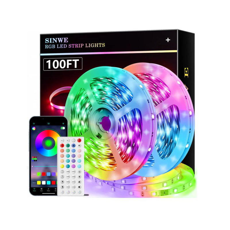 100ft RGB LED Strip Lights with Remote