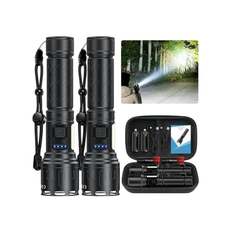 2-Pack Ultra Bright Rechargeable Waterproof Flashlights