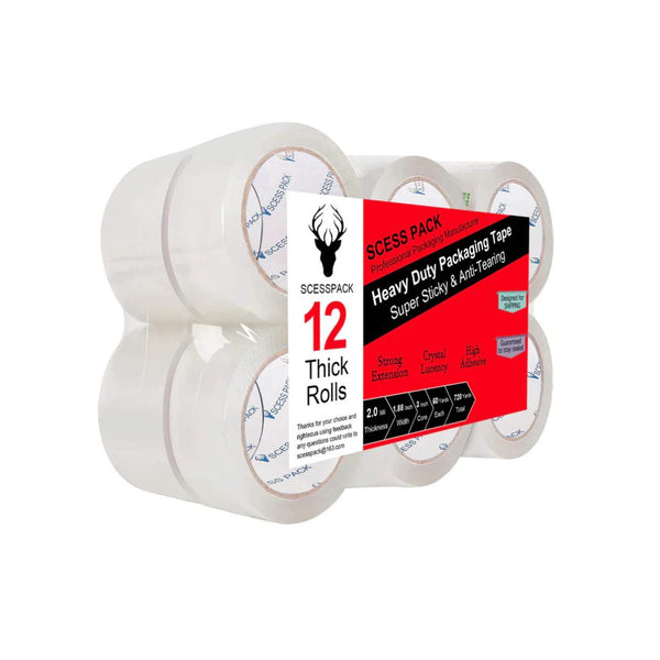 12-Pack Rolls Heavy Duty Packing Tape